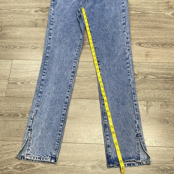 NWT Missguided Wrath Highwaisted Split Hem Straight Leg Denim Jeans 2 Long - Picture 10 of 16